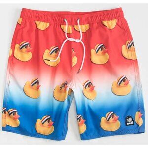 Mens NEFF Hot Tub Americana Rubber Ducky Boardshorts Swim Trunks Size Small NWT